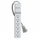 Belkin Home/office 6 Outlet Surge Suppressor - Receptacles: 6 - 720J - Receptacles: 6 - 720J BE106000-06R