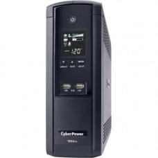 CyberPower Intelligent LCD Series BRG1350AVRLCD 1350VA 510W UPS with 2.1 USB Charging - Mini-tower - 8 Hour Recharge - 2 Minute Stand-by - 120 V AC Input - 120 V AC Output - 12 x NEMA 5-15R - ENERGY STAR, GreenPower UPS, RoHS Compliance-RoHS Compliance BR