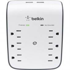Belkin SurgePlus USB Wall Mount (10 Watts, Combined) - 2 x USB, 6 x AC Power - 900 J - USB BSV602TT