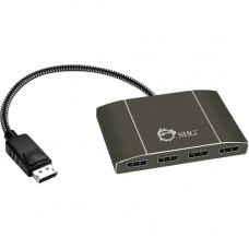 SIIG DisplayPort 1.2 to 4-Port DisplayPort MST Splitter - 3840 &#195;ÃÂÃÂ 2160 - DisplayPort - USB - Aluminum CE-DP0E12-S1