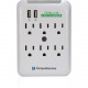 Comprehensive Wall Mount 6-Port Surge Outlet - 6 x AC Power, 2 x USB CPWR-SP6-USB2