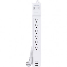 CyberPower Professional CSP606U42A Surge Suppressor/Protector - 6 x NEMA 5-15R, 2 x USB - 900 J - 120 V AC Input CSP606U42A