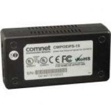 Comnet Power over Ethernet (POE) Midspan Injector for 10/100TX - 120 V AC, 230 V AC Input - 48 V DC, 300 mA Output - 1 10/100Base-TX Input Port(s) - 1 10/100Base-TX Output Port(s) - 15.40 W - TAA Compliance CWPOEIPS-15