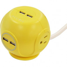 Accell Power Cutie D080B-049D 3-Outlet Surge Suppressor/Protector - 3 x AC Power, 4 x USB - 1800 VA - 540 J - 120 V AC Input D080B-049D