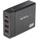 Startech.Com 1 Port USB-C&trade; Desktop Charger with 60W Power Delivery - 3x USB ports - Multi Port USB Charger (DCH1C3A) - This USB C Power Delivery Charger provides next-generation technology that can charge your tablet or laptop that requires up t