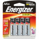 Energizer MAX Alkaline AA Batteries, 4 Pack - For Multipurpose - AA - 1.5 V DC - 1150 mAh - Alkaline - 4 / Pack - TAA Compliance E91BP4