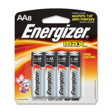 Energizer MAX Alkaline AA Batteries, 8 Pack - For Multipurpose - AA - 1.5 V DC - Alkaline - 8 / Pack E91MP-8