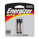 Energizer AAAA Batteries, 2 Pack - For Multipurpose - AAAA - 1.5 V DC - 595 mAh - Alkaline - 2 / Pack E96BP-2