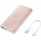 Samsung Wireless Charger Portable Battery 10,000 mAh, Pink - For USB Device, Smartphone, Smartwatch, iPhone - Lithium Ion (Li-Ion) - 10000 mAh - 5 V DC Input - 1 x - Pink EB-U1200CPELUS