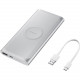 Samsung Wireless Charger Portable Battery 10,000 mAh, Silver - For USB Device, Smartphone, Smartwatch, iPhone - Lithium Ion (Li-Ion) - 10000 mAh - 2 x - Silver EB-U1200CSELUS