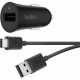 Belkin BOOST&uarr;UP Quick Charge 3.0 Car Charger with USB-A to USB-C Cable - 5 V DC Output F7U032BT04-BLK