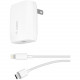 Belkin BOOST&uarr;CHARGE USB-C Wall Charger 18W + USB-C to Lightning Cable - 5 V DC/3.60 A Output F7U096DQ04-WHT