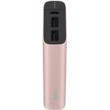 Belkin MIXIT&uarr; Metallic Power Pack 6600 - For Smartphone, Tablet PC, USB Device, Action Camera, iPhone, iPad, Wearables - 6600 mAh - 3.40 A - 5 V DC Output - 5 V DC Input - 3 x - Rose Gold F8M989BTC00