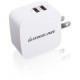 IOGEAR GearPower Dual USB 4.2A (20W) Wall Charger - 20 W Output Power - 110 V AC, 220 V AC Input Voltage - 5 V DC Output Voltage - 4.20 A Output Current GPAW2U4