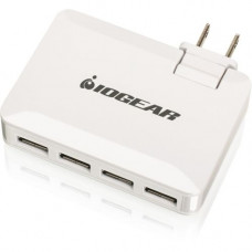 IOGEAR GearPower QuadSmart USB 4.2A Wall Charger - 120 V AC, 230 V AC Input Voltage - 5 V DC Output Voltage - 4.20 A Output Current GPAW4U4