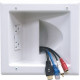 Peerless -AV Recessed Low Voltage Media Plate With Duplex Surge Suppressor - 2 x Power Receptacles - 125 V AC / 15 A In-wall - RoHS, TAA Compliance IBA5-W