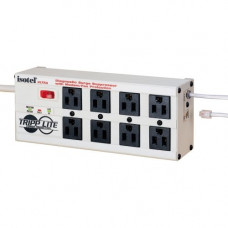 Tripp Lite Isobar Surge Protector Metal RJ11 8 Outlet 12&#39;&#39; Cord 3840 Joules - Receptacles: 8 x NEMA 5-15R - 3840J - RoHS, TAA Compliance ISOTEL8ULTRA