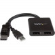 Startech.Com DisplayPort to DisplayPort Multi Monitor Splitter - 2-Port MST Hub - DP 1.2 to 2x DP MST Hub - 3840 &#195;ÃÂÃÂ 2160 - DisplayPort - USB - Plastic - RoHS, TAA Compliance MSTDP122DP