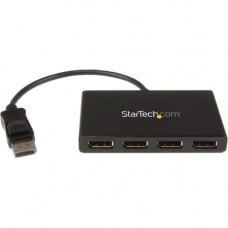 Startech.Com DisplayPort to DisplayPort Multi Monitor Splitter - 4-Port MST Hub - DP 1.2 to 4x DP MST Hub - 3840 &#195;ÃÂÃÂ 2160 - DisplayPort - Plastic - RoHS, TAA Compliance MSTDP124DP