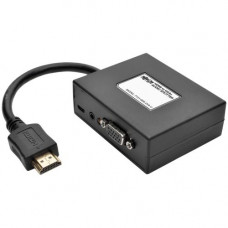 Tripp Lite 2-Port HDMI to VGA Splitter Audio/Video Adapter 1920x1440 1080p - Audio Line In - Audio Line Out - HDMI In - VGA Out - TAA Compliance P131-06N-2VA-U