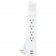 CyberPower Home Office P406U 4-Outlet Surge Suppressor/Protector - 2 x USB, 4 x NEMA 5-15R - 500 J - 120 V AC Input - Audio/Video P406U