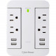 CyberPower Surge Protectors P4WSU Professional - Surge suppression: 900 J - P4WSU 4OL 4 USB 4.2A TYPE A, SURGE 900J, $75K CEG, WALL TAP, WHITE P4WSU