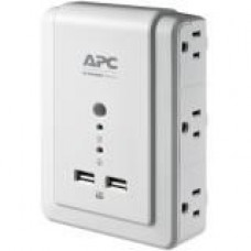 American Power Conversion  APC Essential SurgeArrest 6 Outlet Wall Mount With USB, 120V - 4 x NEMA 5-15R, 2 x USB - 1080 J - 120 V Input P6WU2