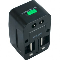 Qvs Premium World Power Travel Adaptor Kit with Surge Protection - Black PA-C3