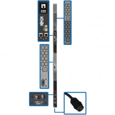 Tripp Lite 3-Phase PDU Monitored 200/208/240V 14.5kW 42 C13; 6 C19 LCD TAA - Monitored - Hubbell CS8365C - 6 x IEC 60320 C19, 42 x IEC 60320 C13 - 230 V AC - 0U - Vertical - Rack Mount - TAA Compliant - TAA Compliance PDU3EVN6H50B