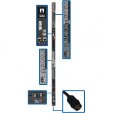 Tripp Lite 3-Phase PDU Switched 14.5kW 200/208/240V 24 C13;6 C19; CS8365C - Switched - Hubbell CS8365C - 6 x IEC 60320 C19, 24 x IEC 60320 C13 - 230 V AC - 0U - Vertical - Rack Mount - Rack-mountable - TAA Compliant - TAA Compliance PDU3EVSR6H50