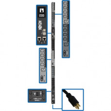 Tripp Lite 3-Phase PDU Switched 10kW 200/208/240V 24 C13;6 C19 L21-30P TAA - Switched - NEMA L21-30P - 6 x IEC 60320 C19, 24 x IEC 60320 C13 - 230 V AC - 0U - Vertical - Rack Mount - Rack-mountable - TAA Compliant - TAA Compliance PDU3EVSR6L2130