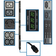 Tripp Lite PDU 3-Phase Metered 208V 14.4kW 36 C13; 6 C19; 3 L6-30R 0URM - 6 x IEC 60320 C19, 36 x IEC 60320 C13, 3 x NEMA L6-30R - 14.40 kVA - Vertical Rackmount" - RoHS, TAA Compliance PDU3MV6H50A