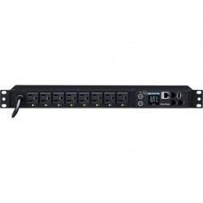 CyberPower PDU81001 Switched Metered-by-Outlet PDU, 100-120V, 15A, 8 Outlets (5-15R), 1U Rackmount - NEMA 5-15P - 8 x NEMA 5-15R - 120 V AC - Network (RJ-45) - 1U - Rack Mount PDU81001