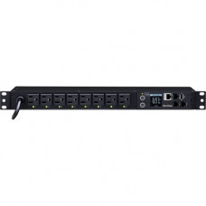 CyberPower PDU81001 Switched Metered-by-Outlet PDU, 100-120V, 15A, 8 Outlets (5-15R), 1U Rackmount - NEMA 5-15P - 8 x NEMA 5-15R - 120 V AC - Network (RJ-45) - 1U - Rack Mount PDU81001
