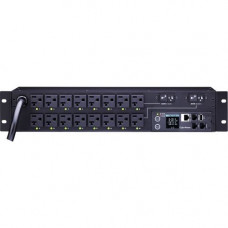 CyberPower PDU81003 Switched Metered-by-Outlet PDU, 100-120V, 30A, 16 Outlets (5-20R), 2U Rackmount - NEMA L5-30P - 16 x NEMA 5-20R - 120 V AC - Network (RJ-45) - 2U - Rack Mount PDU81003