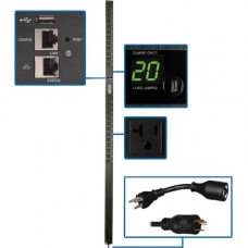 Tripp Lite PDU Monitored 1.9kW 120V, 24 5-15/20R, LX Platform Interface, 70in. 0URM Rackmount Vertical TAA - Monitored - NEMA L5-20P - 24 x NEMA 5-15/20R - 120 V AC - 1900 VA - 0U - Vertical - Rack Mount - TAA Compliant - TAA Compliance PDUMNV20LX