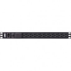 ATEN PE0110S 10-Outlets PDU - Basic - NEMA 5-15P - 10 x NEMA 5-15R - 120 V AC - 1U - Rack Mount - Rack-mountable, Wall-mountable PE0110SA