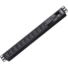 ATEN PE0210S 10-Outlets PDU - Basic - NEMA L5-20P - 10 x NEMA 5-20R - 120 V AC - 1U - Rack Mount - Rack-mountable, Wall-mountable PE0210SA