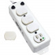 Tripp Lite Power Strip Medical Hospital Grade UL1363A 4 Outlet 15A 7ft Cord - NEMA 5-15P-HG - 4 x NEMA 5-15R-HG - 7 ft Cord - 15 A Current - 120 V AC Voltage - Rack-mountable, Surface-mountable - White PS-407-HG-OEM
