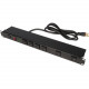 Rack Solution 15AMP HORIZONTAL POWER STRIP WITH 15FT CORD. FRONT FACING 6 OUTLET, NEMA 5-15 WI PS19-F6-15-S-F
