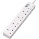 Tripp Lite Protect It! PS4B18 4-Outlets Power Strip - British - 4 x BS 1363/A - 5.91 ft Cord - 13 A Current - 230 V AC Voltage - Desk Mountable, Wall Mountable - White PS4B18