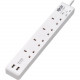 Tripp Lite Protect It! PS4B18USBW 4-Outlets Power Strip - British - 4 x BS 1363/A - 5.91 ft Cord - 13 A Current - 230 V AC Voltage - Desk Mountable, Wall Mountable - White PS4B18USBW
