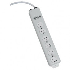 Tripp Lite Safe-IT Power Strip Hospital Medical Antimicrobial 120V 5-15R-HG 6 Outlet 6&#39;&#39; Cord Metal - NEMA 5-15P - 6 NEMA 5-15R Hospital Grade - 6ft PS606HG