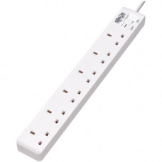 Tripp Lite Protect It! PS6B18 6-Outlets Power Strip - British - 6 x BS 1363/A - 5.91 ft Cord - 13 A Current - 230 V AC Voltage - Wall Mountable, Desk Mountable - White PS6B18