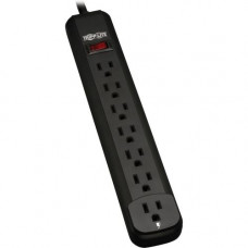 Tripp Lite Power Strip 120V 5-15R 7 Outlet 12&#39;&#39; Cord 5-15P Black - NEMA 5-15P - 7 x NEMA 5-15R - 12 ft Cord - 120 V AC Voltage - 1800 W - Wall Mountable - TAA Compliance PS712B