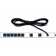 Middle Atlantic Products Essex Power Strip, 8 Outlet - NEMA 5-15P - 8 x AC Power - 9 ft Cord - 15 A Current - 120 V AC Voltage - Rack-mountable - Silver, Black PWR-8-V