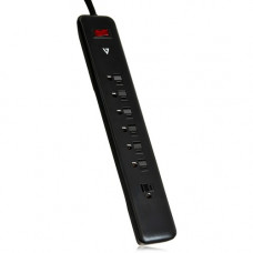 V7 7-Outlet Home/Office Surge Protector, 1200 Joules - Black - 1200 J - 120 V AC Input SA0716B-9N6