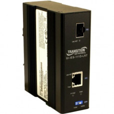 TRANSITION NETWORKS Hardened 1-port Mid-span PoE+ Injector - 48 V DC Input - 1 Ethernet Input Port(s) - 1 10/100/1000Base-T Output Port(s) - 30 W - DIN Rail/Wall Mountable - TAA Compliance SI-IES-111D-LRT