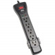 Tripp Lite Surge Protector Power Strip 120V 7 Outlet 7&#39;&#39; Cord 2160 Joules Black - 7 x NEMA 5-15R - 1800 VA - 2160 J - 120 V AC Input - RoHS, TAA Compliance SUPER7B