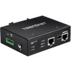 Trendnet Hardened Industrial 60 Watt Gigabit PoE+ Injector - 48 V DC, 56 V DC Input - 1 10/100/1000Base-T Input Port(s) - 1 10/100/1000Base-T Output Port(s) - 72 W - DIN Rail/Wall Mountable - TAA Compliance TI-IG60